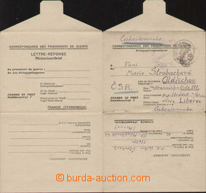 94979 - 1947 FRANCE / ZAJATECKÁ POŠTA  skládaný dopis od zajatce