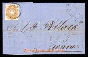 95027 - 1864 folded letter with Mi.14, 15Sld brown, CDS VERONA/ 22.8