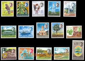95099 - 1968 Mi.1-15  známky Seychelles s přetiskem B.I.O.T., komp