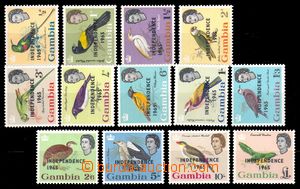 95114 - 1965 Mi.188-200 Birds, overprint INDEPENDENCE 1965, nice, c.