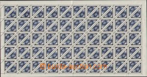 95284 - 1939 Pof.DR1, 50h modrá, kompletní 100-zn. arch, lom v lev