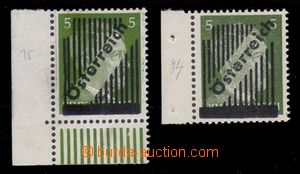 95297 - 1945 Mi.668I a, přetisková 5Pf, krajový kus 14 čar přet
