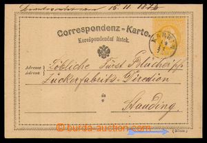 95411 - 1873 Mi.P18, PC 2 Kreuzer yellow, thimple postmark KARWIN/ 1