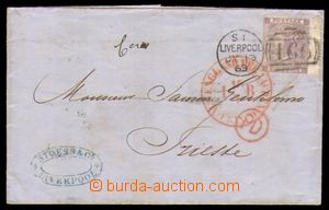 95454 - 1863 skládaný dopis do Terstu, vyfr. zn. Mi.20, DR LIVERPO