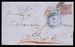 95455 - 1866 skládaný dopis do Terstu, vyfr. zn. Mi.20, DR LIVERPO
