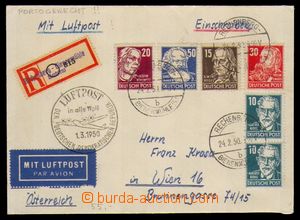 95464 - 1950 R+Let-dopis do Rakouska, vyfr. zn. Mi.333, 331, 330 2x,
