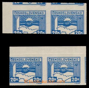 95506 - 1945 Pof.359, Košice-issue - hands 20K, 2 pcs of horiz. pai