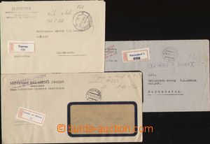 95675 - 1953 3x Reg letter franked cash, commercial correspondence, 