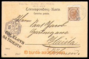 95729 - 1897 LLOYD AUSTRIACO VII, modré jednokruhové raz. s datem 