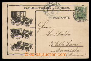 95731 - 1903 NĚMECKO / CUDELL-MOTOR  reklamní pohlednice do Čech,