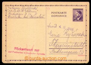 95746 - 1945 KT BYSTŘICE U BENEŠOVA, dopisnice odeslána vězněm 