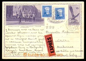 95757 - 1939 Hungarian pictorial PC Mi.P97/C5, uprated and sent as e