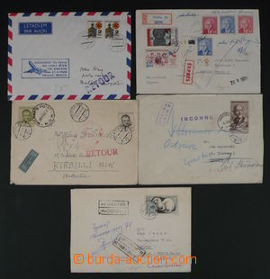 95769 - 1954-89 ADRESÁT NEZNÁMÝ  sestava 5ks dopisů, do Řecka, 