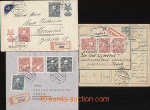 95834 - 1938 comp. 3 pcs of entires with issue Fügner, 2x Reg lette