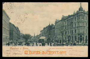 95858 - 1900 BRNO (Brünn) - Lidická ulice, lidé, parní tramvaj, 