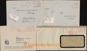 95889 - 1953 4x letter franked by meter stmp., 2x as Registered, dom