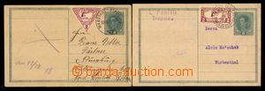 95898 - 1918 forerunner Austrian postmark train post on/for 2 pcs of