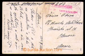 95973 - 1917 S.M.S. MIRAMAR, red straight line postmark., supplement