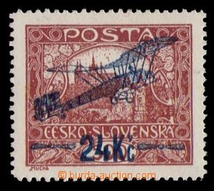 96035 - 1920 Pof.L2A IIs, the first issue 24Kč/500h brown, line per