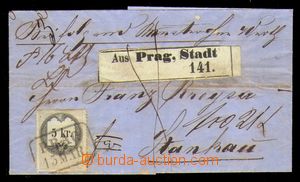 96079 - 1864 oznámení o došlé zásilce, obal skládaného dopisu