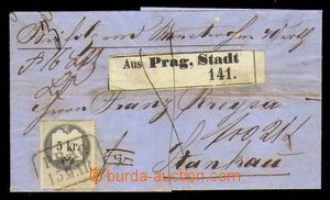 96079 - 1864 notification of došlé mailing, folded cover of letter