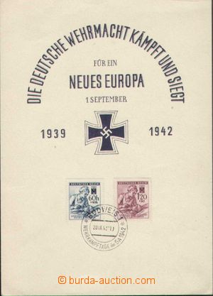 96285 - 1942 PR107, BUDWEIS 1, nálepní list se zn. Německého ČK