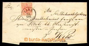 96300 - 1850 folded letter with the first issue 3 Kreuzer, Mi.3, T I