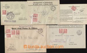 96384 - 1942 sestava 5ks dopisů s různou frankaturou doplatních z