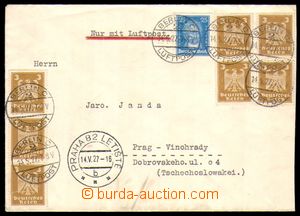 96457 - 1927 Let-dopis do Prahy, vyfr. zn. Mi.355 7x, 393, DR BERLIN