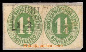 96471 - 1865 Mi.9, hodnota 1¼ Sch zelená, ve 2-pásce na malé