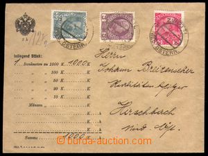 96503 - 1915 money letter for 1000 Koruna with Mi.141, 144, 149, CDS