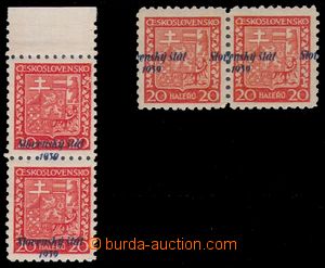 96528 - 1939 Alb.4, Státní znak 20h červená, 2x 2-páska (vodoro