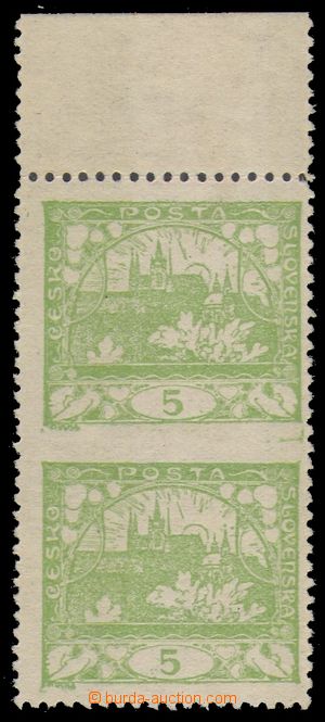 96601 -  Pof.3D, 5h light green, vertical pair with margin, producti