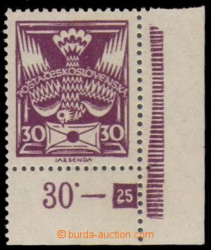 96636 -  Pof.150A, 30h violet, plate number 26, LR corner piece