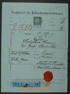 96660 - 1879 NÁKLADNÍ LIST DOBÍRKOVÝ  Sch.57, DR WIEN, modrá n�
