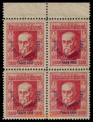 96681 -  Pof.184 P7, Festival 100h red, block of four with upper mar