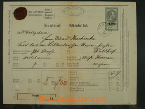 96763 - 1877 FREIGHT LETTER FOR RAILROAD  Schn. 44, CDS Teschen, nic