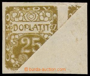 96801 - 1919 Pof.DL5, 25h Ornament, print on gummed side with signif