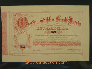 96805 - 1887 RAKOUSKO  rakouský umělecký spolek, uhrazení přís