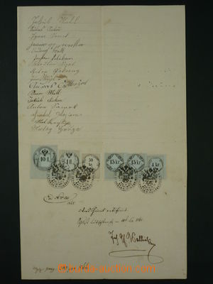 96827 - 1865 RAKOUSKO / BUDÍŠKOVICE  listina o pronájmu s kolky e
