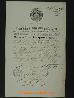 96859 - 1843 AUSTRIA  document with decorated heading with nobiliary