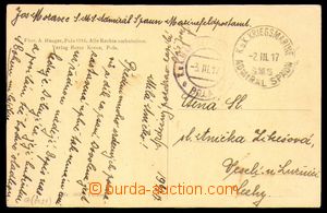 96945 - 1917 S.M.S. ADMIRAL SPAUN, CDS Navy Field Post POLA 3.3.17, 