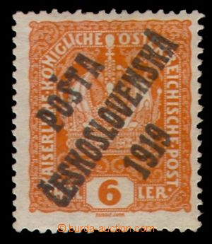 97736 -  Pof.35a, Koruna 6h oranžová, černý přetisk, II.typ, do