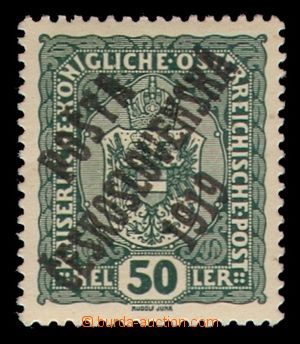 97737 -  Pof.43x, Znak 50h zelená, I.typ přetisku, silný kartóno