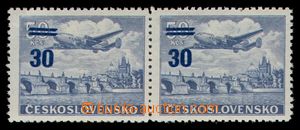 97764 - 1949 Pof.L32ST, Přetisková provizoria 30/50Kčs modrá, vo