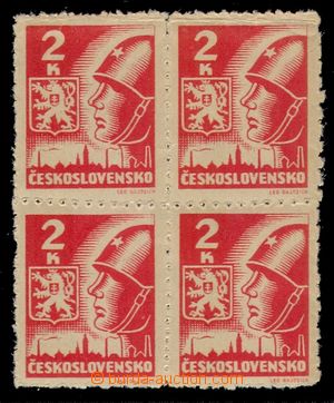 97767 - 1945 Pof.354, Košice-issue 2 Koruna, block of four with pri