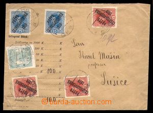 97801 - 1920 money letter for 100 Koruna, right rate for postal rate