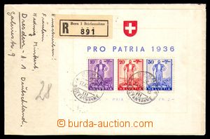 97810 - 1936 R-dopis do Německa, vyfr. aršíkem Pro Patria 1936 (M