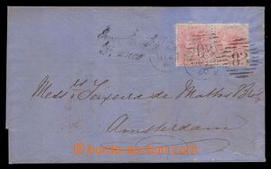 97850 - 1860 skládaný přebal dopisu, vyfr. 2-páskou 4P SG.66 (Mi