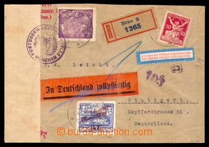 97893 - 1921 I. emise, R+Let-dopis do Německa, vyfr. zn. Pof. L1 + 
